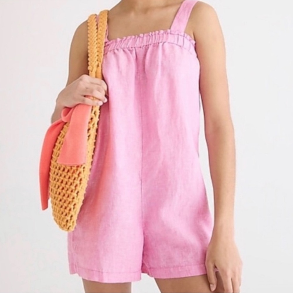 J. Crew Relaxed linen Romper shorts